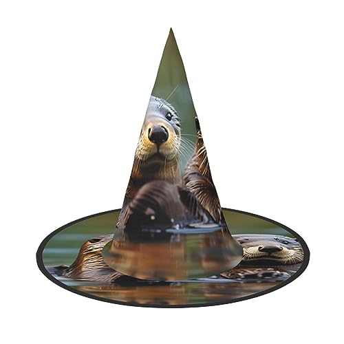 JIPOFD Otters Halloween Hexenkostüm Zubehör Spitzkappe Hexenhut Faltbare Halloween Hüte 2 Stück JIPOFD Otters Halloween Hexenkostüm Zubehör Spitzkappe Hexenhut Faltbare Halloween Hüte 2 Stück von JIPOFD