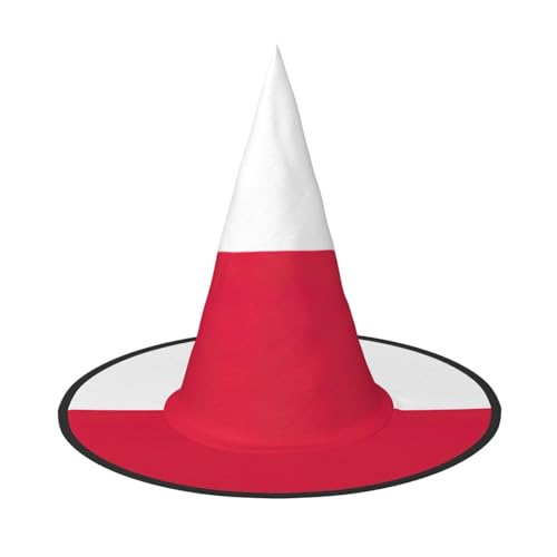 JIPOFD Polnische Flagge Halloween Hexe Kostüm Zubehör Spitzkappe Hexenhut Faltbare Halloween Hüte 2 Stück von JIPOFD