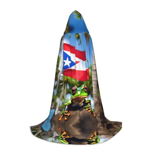 JIPOFD Puerto Rico, Flaggen, Frosch, Palmen, Kapuzenumhang, langer Umhang für Halloween, Umhang, Kostüme, Kapuzenumhang, Maskerade, Kostüm JIPOFD Puerto Rico, Flaggen, Frosch, Palmen, Kapuzenumhang, langer Umhang für Halloween, Umhang, Kostüme, Kapuzenumhang, Maskerade, Kostüm von JIPOFD