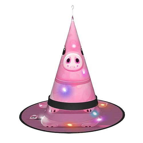 JIPOFD Red Pig Hexenhüte für Damen, für Halloween, Party, Maskerade, Cosplay, Kostüm, Zubehör und den täglichen Urlaub von JIPOFD