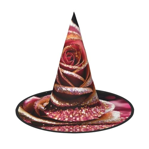 JIPOFD Rosa Rose Halloween Hexenkostüm Zubehör Spitzkappe Hexenhut Faltbare Halloween Hüte 2 Stück JIPOFD Rosa Rose Halloween Hexenkostüm Zubehör Spitzkappe Hexenhut Faltbare Halloween Hüte 2 Stück von JIPOFD
