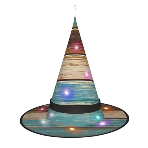JIPOFD Rustikale Hexenhüte für Damen, Holzplanke, für Halloween, Party, Maskerade, Cosplay, Kostüm, Zubehör und den täglichen Urlaub von JIPOFD