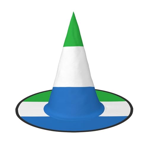 JIPOFD Sierra Leone Flagge Halloween Hexenkostüm Zubehör Spitzkappe Hexenhut Faltbare Halloween Hüte 2 Stück JIPOFD Sierra Leone Flagge Halloween Hexenkostüm Zubehör Spitzkappe Hexenhut Faltbare Halloween Hüte 2 Stück von JIPOFD