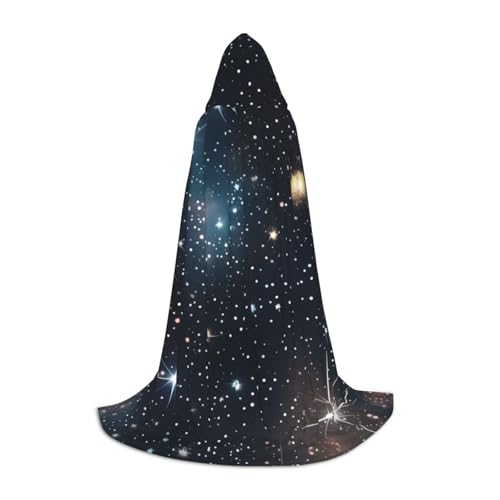 JIPOFD Sternbild Sternhaufen Galaxien Kapuzenumhang Langer Umhang für Halloween Umhang Kostüme Kapuzenumhang Maskerade Kostüm von JIPOFD