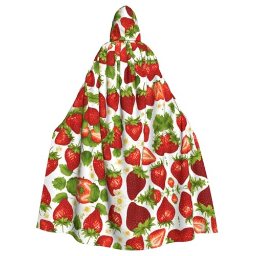 JIPOFD Strawberry Uni-Umhang mit Kapuze, lang, Halloween, Weihnachten, ein Muss für Zauberer, Party von JIPOFD