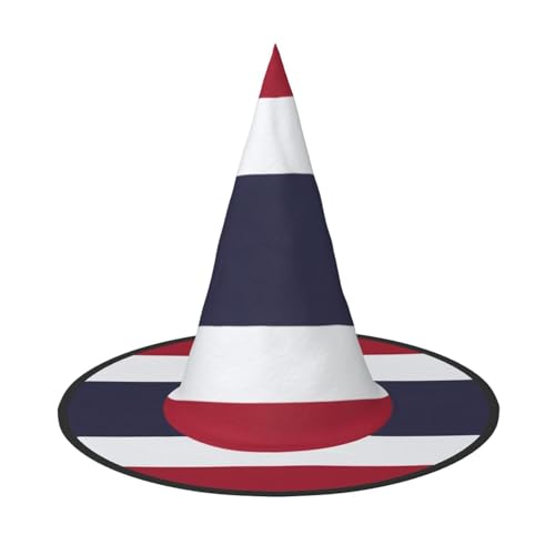 JIPOFD Thailand Flagge Halloween Hexe Kostüm Zubehör Spitzkappe Hexenhut Faltbare Halloween Hüte 2 Stück von JIPOFD