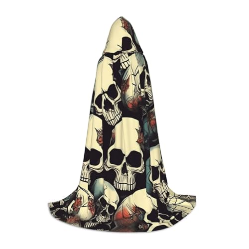 JIPOFD Totenkopf-Skelett-Kapuzenumhang, langer Umhang für Halloween-Umhang, Kostüme, Kapuzenumhang, Maskerade, Kostüm JIPOFD Totenkopf-Skelett-Kapuzenumhang, langer Umhang für Halloween-Umhang, Kostüme, Kapuzenumhang, Maskerade, Kostüm von JIPOFD