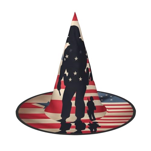 JIPOFD US-Militärsoldaten Patriotischer Gedenktag Halloween Hexenkostüm Zubehör Spitzkappe Hexenhut Faltbare Halloween Hüte 2 Stück JIPOFD US-Militärsoldaten Patriotischer Gedenktag Halloween Hexenkostüm Zubehör Spitzkappe Hexenhut Faltbare Halloween Hüte 2 Stück von JIPOFD