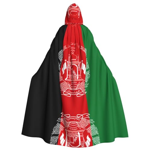 JIPOFD Umhang mit Kapuze, Motiv: Flagge von Afghanistan, Uni, für Erwachsene, lang, Halloween, Weihnachten, ein Muss für Zauberer, Party von JIPOFD