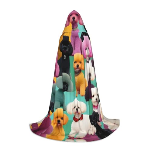 JIPOFD Umhang mit Kapuze für Hunde, Pudel, lang, für Halloween, Umhang, Kostüme, Kapuzenumhang, Maskerade, Kostüm von JIPOFD