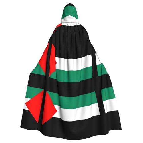 JIPOFD Umhang mit Palästina-Flagge, Uni, für Erwachsene, mit Kapuze, lang, Halloween, Weihnachten, ein Muss für Zauberer, Party von JIPOFD