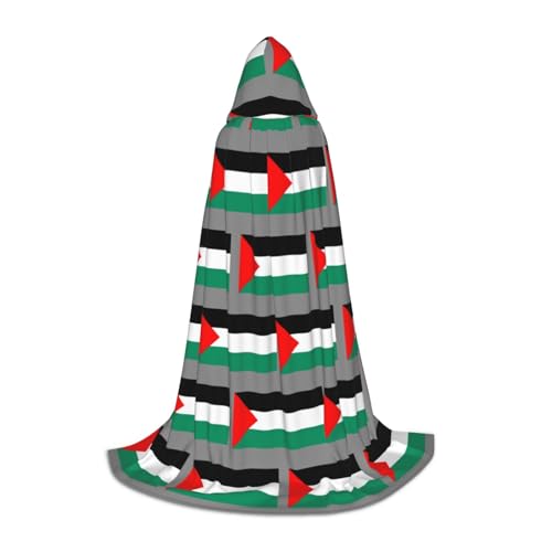 JIPOFD Umhang mit Palästina-Flagge, langer Umhang für Halloween-Umhang, Kostüme, Kapuzenumhang, Maskerade, Kostüm von JIPOFD