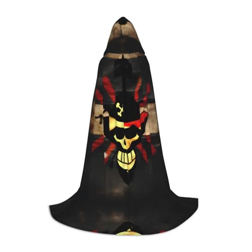 JIPOFD Umhang mit Piratenflagge, langer Umhang für Halloween-Umhang, Kostüme, Kapuzenumhang, Maskerade, Kostüm von JIPOFD