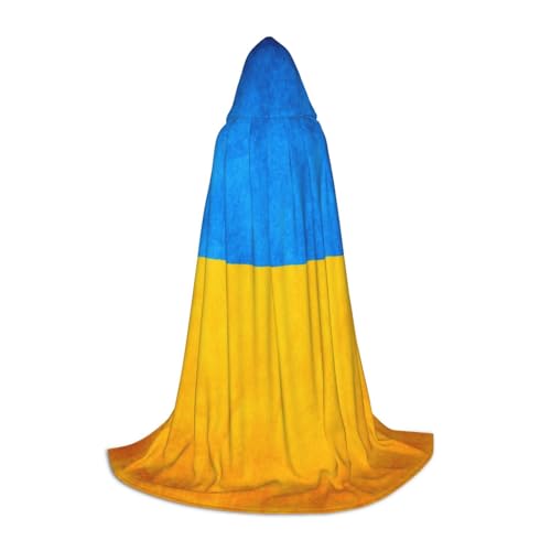 JIPOFD Umhang mit Ukrainischer Flagge, langer Umhang für Halloween-Umhang, Kostüme, Kapuzenumhang, Maskerade, Kostüm von JIPOFD