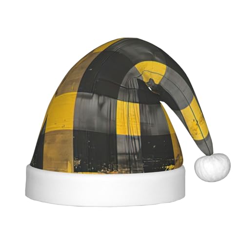 JIPOFD Weihnachtsmütze für Teenager, Uni, weich, bequem, verdickt, Gelb / Grau / Schwarz von JIPOFD