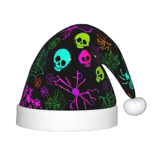 JIPOFD Weihnachtsmütze mit Totenkopf-Motiv, Uni, weich und bequem, verdickte Weihnachtsmütze von JIPOFD