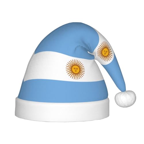 JIPOFD Weihnachtsmütze mit argentinischer Flagge, uni, weich und bequem, verdickte Weihnachtsmütze von JIPOFD