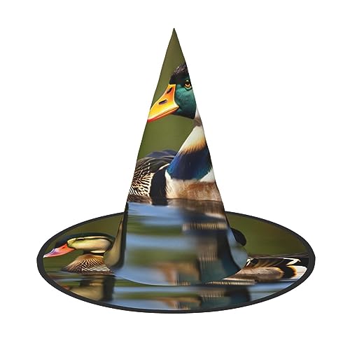 JIPOFD Zwei Stockenten Halloween Hexe Kostüm Zubehör Spitzkappe Hexenhut Faltbare Halloween Hüte 2 Stück von JIPOFD
