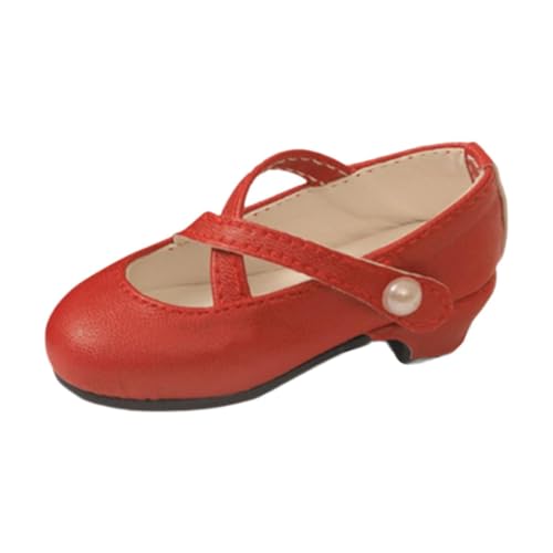 JISADER 1/4 Puppenschuhe für Damen, PU, BJD Zubehör, Mini High Heels, Rot JISADER 1/4 Puppenschuhe für Damen, PU, BJD Zubehör, Mini High Heels, Rot von JISADER