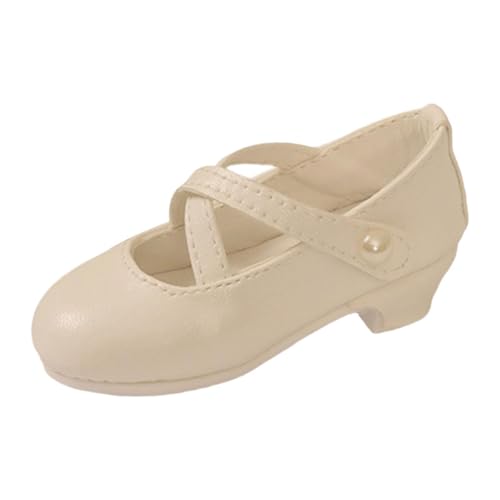 JISADER 1/4 Puppenschuhe für Damen, PU, BJD Zubehör, Mini High Heels, Weiß von JISADER