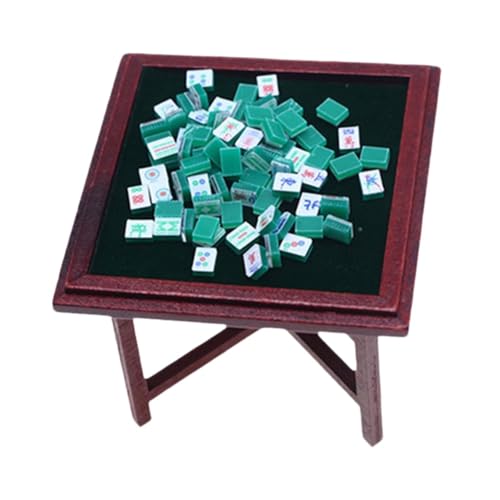 JISADER 1:12 Puppenhaus Miniatur Mahjong Set, Spieltisch, Stühle, Miniatur Spielzimmerzubehör, Mahjong Tischset JISADER 1:12 Puppenhaus Miniatur Mahjong Set, Spieltisch, Stühle, Miniatur Spielzimmerzubehör, Mahjong Tischset von JISADER