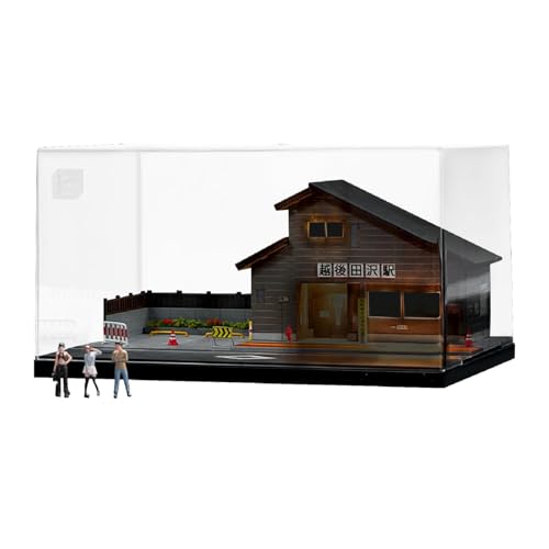 JISADER 1:64 Bahnhofsmodell Kreative Geschenkmodelle Landschaftsarchitekturszene für Mikrolandschaft, Station mit Figur von JISADER