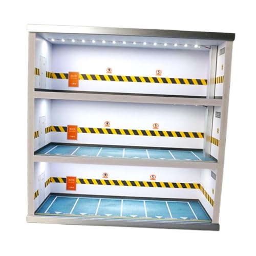 JISADER 1:64 Diecast Toy Cars Storage Case Garage Diorama mit Einem LED Fahrzeugbühnenspielzeug für Puppe, Weiße Wand JISADER 1:64 Diecast Toy Cars Storage Case Garage Diorama mit Einem LED Fahrzeugbühnenspielzeug für Puppe, Weiße Wand von JISADER