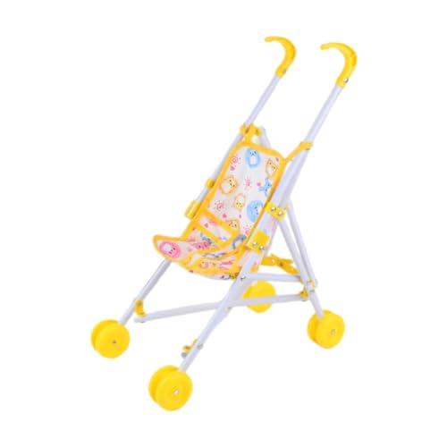 JISADER 10 Zoll Kinderwagen Spielzeug für Puppen, Faltbarer Schiebewagen für Kinder, Gelb JISADER 10 Zoll Kinderwagen Spielzeug für Puppen, Faltbarer Schiebewagen für Kinder, Gelb von JISADER
