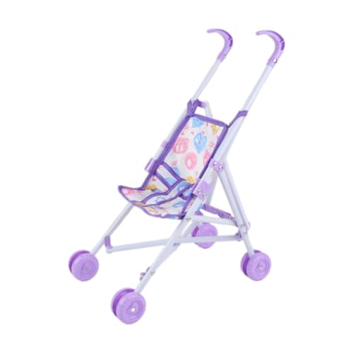JISADER 10 Zoll Kinderwagen Spielzeug für Puppen, Faltbarer Schiebewagen für Kinder, Violett JISADER 10 Zoll Kinderwagen Spielzeug für Puppen, Faltbarer Schiebewagen für Kinder, Violett von JISADER