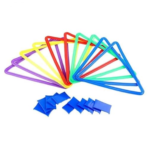 JISADER 10x Ringe, Ringwurfspiel, Geschwindigkeitskreis, buntes Spielset, Agility-Ringe für, für Teenager, Mädchen und Jungen, Schule, Dreieck von JISADER