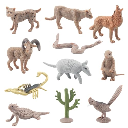 JISADER 11 Stück Simualtion Wüstentiere, realistische Jumbo-Wildtiere, Dschungeltiere, Figuren, Figuren für Kinder, Lernspielzeug von JISADER
