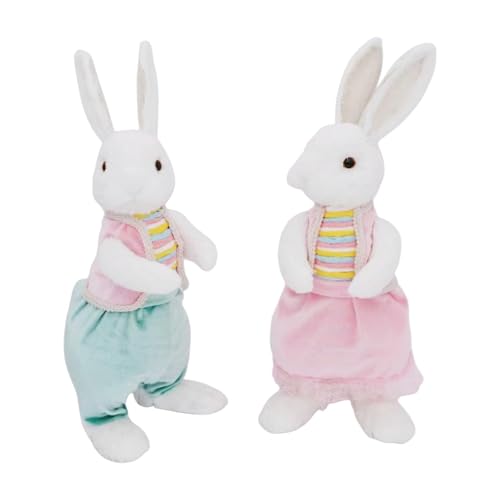 JISADER 2 Stück Dekoration mit Osterhasen, Plüschtiere für Tisch Und Regal, Geschenkartikel für Ostern, Style B JISADER 2 Stück Dekoration mit Osterhasen, Plüschtiere für Tisch Und Regal, Geschenkartikel für Ostern, Style B von JISADER