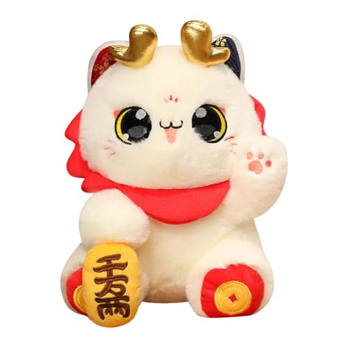 JISADER 2024 Chinesisches Neujahr, Katzen-Plüschpuppe, Chinchilla, Stofftier, Katzenspielzeug für Festivals von JISADER