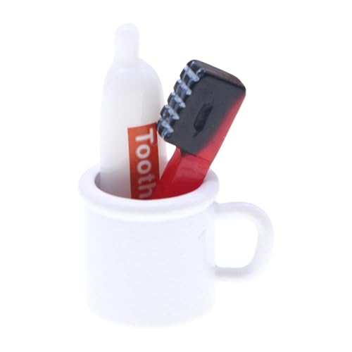 JISADER 3 Stücke Puppenhaus Badezimmer Zubehör Miniatur 1:12 Szene Modell Zahnbürste Zahnpasta Tasse Set für DIY Szene, Weiß JISADER 3 Stücke Puppenhaus Badezimmer Zubehör Miniatur 1:12 Szene Modell Zahnbürste Zahnpasta Tasse Set für DIY Szene, Weiß von JISADER