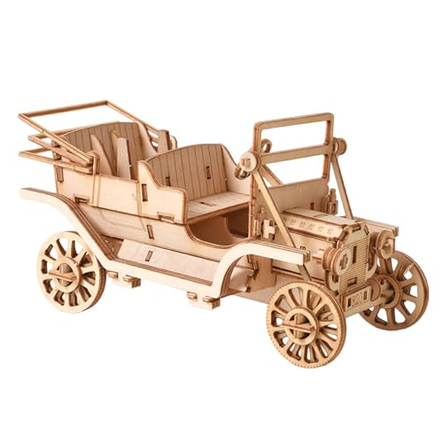 JISADER 3D-Holzpuzzle, Modellauto-Bausätze, Holzhandwerk, Koordination, Handwerk, Retro-Automodellbau, als Geschenk für Erwachsene und Kinder von JISADER