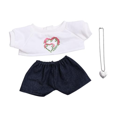 JISADER 3er Set Puppen T Shirt Und Hosenkette, Miniaturmode für 15 Zoll Puppen, Weiß Schwarz von JISADER