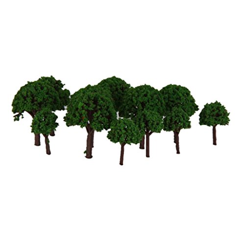 JISADER 50 Stück 1:500 Zierbäume 3cm für Modellbahnlandschaften von JISADER