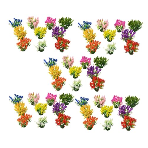 JISADER 50x Künstliche Blumenmodelle von DIY Miniaturblumen, Landschafts Kit des Farbenfrohen Modells des Feengartens für Den BAU von, Höhe 3cm von JISADER