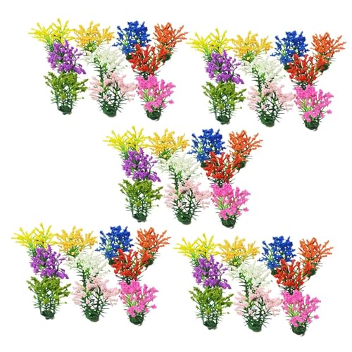 JISADER 50x Künstliche Blumenmodelle von DIY Miniaturblumen, Landschafts Kit des Farbenfrohen Modells des Feengartens für Den BAU von, Höhe 5 cm von JISADER