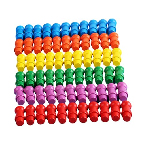 JISADER 66x Spielsteine, mehrfarbige Spielfiguren, Brettspiel aus Holzstücken, chinesische Spielsteine für Tischmarker von JISADER