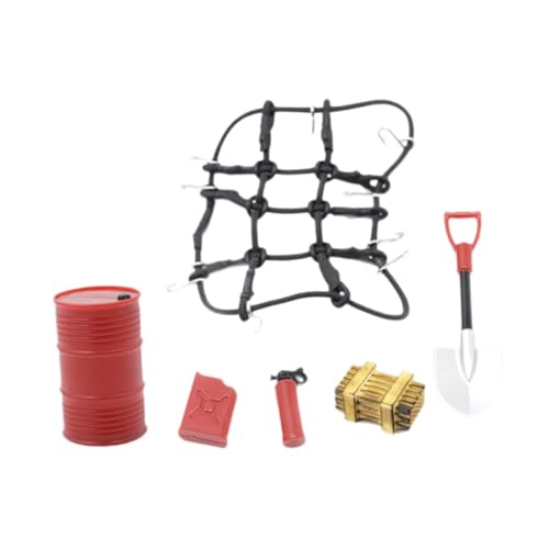 JISADER 6X RC Car Dachdekoration, Fernbedienung Auto Dachträger Zubehör mit Gepäcknetz, Mini Rot Werkzeugkasten Holzkiste Schaufel für 1/18 SCX24 Ersatzteile RC Crawler Hobbymodell, Schwarz JISADER 6X RC Car Dachdekoration, Fernbedienung Auto Dachträger Zubehör mit Gepäcknetz, Mini Rot Werkzeugkasten Holzkiste Schaufel für 1/18 SCX24 Ersatzteile RC Crawler Hobbymodell, Schwarz von JISADER