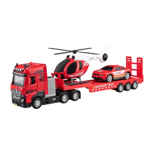 JISADER Abschleppwagen Modell, Druckguss-Legierung mit Geräuschen für Kinder ab 3 Jahren, Feuerwehrauto von JISADER