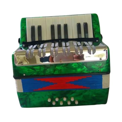 JISADER Akkordeon mit 17 Tasten und 8 Bässen für Kinder, Handspielinstrument für Musikinteressierte, GrÜn JISADER Akkordeon mit 17 Tasten und 8 Bässen für Kinder, Handspielinstrument für Musikinteressierte, GrÜn von JISADER