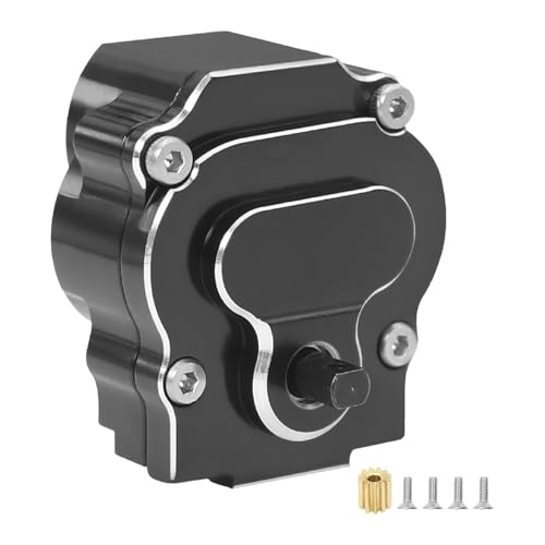 JISADER CNC-Aluminium-Getriebe, professioneller Metallersatz für RC-Crawler-Auto im Maßstab 1:18, Schwarz von JISADER