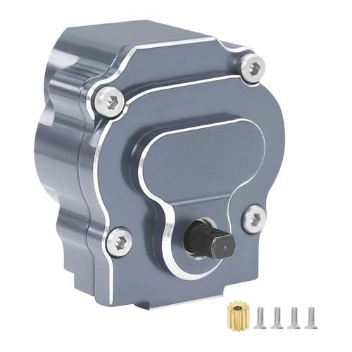 JISADER CNC-Aluminium-Getriebe, professioneller Metallersatz für RC-Crawler-Auto im Maßstab 1:18, Titanfarbe von JISADER