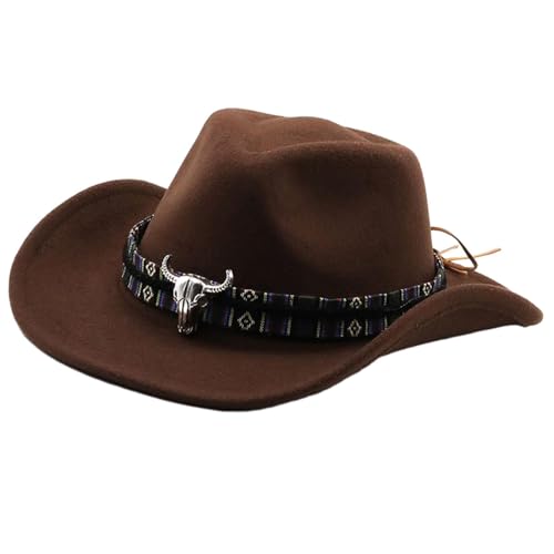 JISADER Cowboyhut Herren Sommer Outdoor Hut Herbst Langlebig Bequem Cowgirl Hut Sonnenhut für Street Stage Performance Angeln, Kaffee JISADER Cowboyhut Herren Sommer Outdoor Hut Herbst Langlebig Bequem Cowgirl Hut Sonnenhut für Street Stage Performance Angeln, Kaffee von JISADER