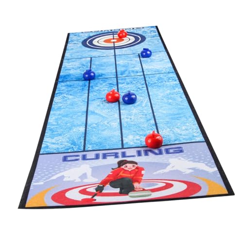 JISADER Curling-Brettspiel für den Tisch, Shuffleboard-Spielset mit 6 Curling-Steinen, für Kinder und Erwachsene, kompakte Aufbewahrung für unterwegs, für den, Curlingmatte JISADER Curling-Brettspiel für den Tisch, Shuffleboard-Spielset mit 6 Curling-Steinen, für Kinder und Erwachsene, kompakte Aufbewahrung für unterwegs, für den, Curlingmatte von JISADER