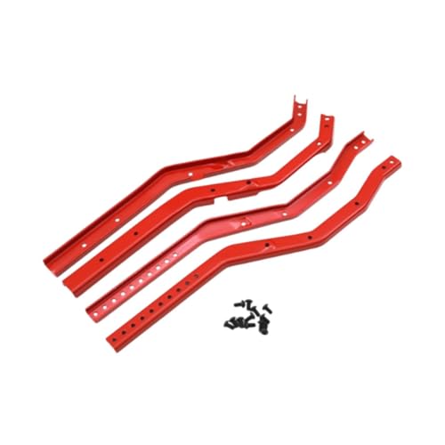 JISADER Fahrgestellrahmenschienen 4x1/10 Ersatz Metallrahmenschienensatz für Auto DIY Zubehör, Rot JISADER Fahrgestellrahmenschienen 4x1/10 Ersatz Metallrahmenschienensatz für Auto DIY Zubehör, Rot von JISADER