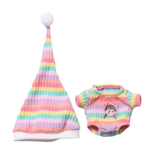 JISADER Gestreifter Pyjama und Mütze für Puppen, Nachtwäsche, Kleidung, Foto-Requisiten für kleine Mädchen, pädagogischer Body, Loungewear für, Rosa JISADER Gestreifter Pyjama und Mütze für Puppen, Nachtwäsche, Kleidung, Foto-Requisiten für kleine Mädchen, pädagogischer Body, Loungewear für, Rosa von JISADER