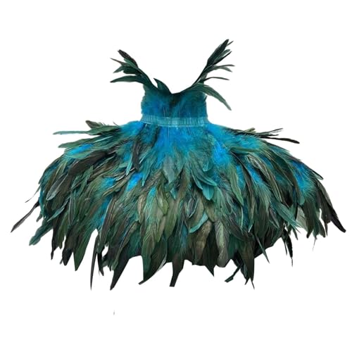 JISADER Gothic Kunstfeder Umhang Schulterwickel Cosplay Kostüm Schal Kunstfeder Umhang für Halloween Festival Kostüm, Blau von JISADER